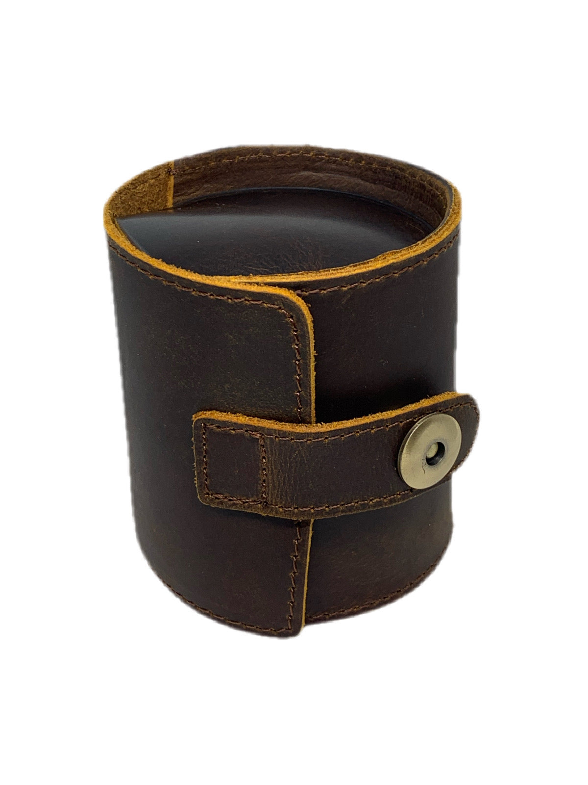 Genuine Leather Watch Roll - Vintage Brown