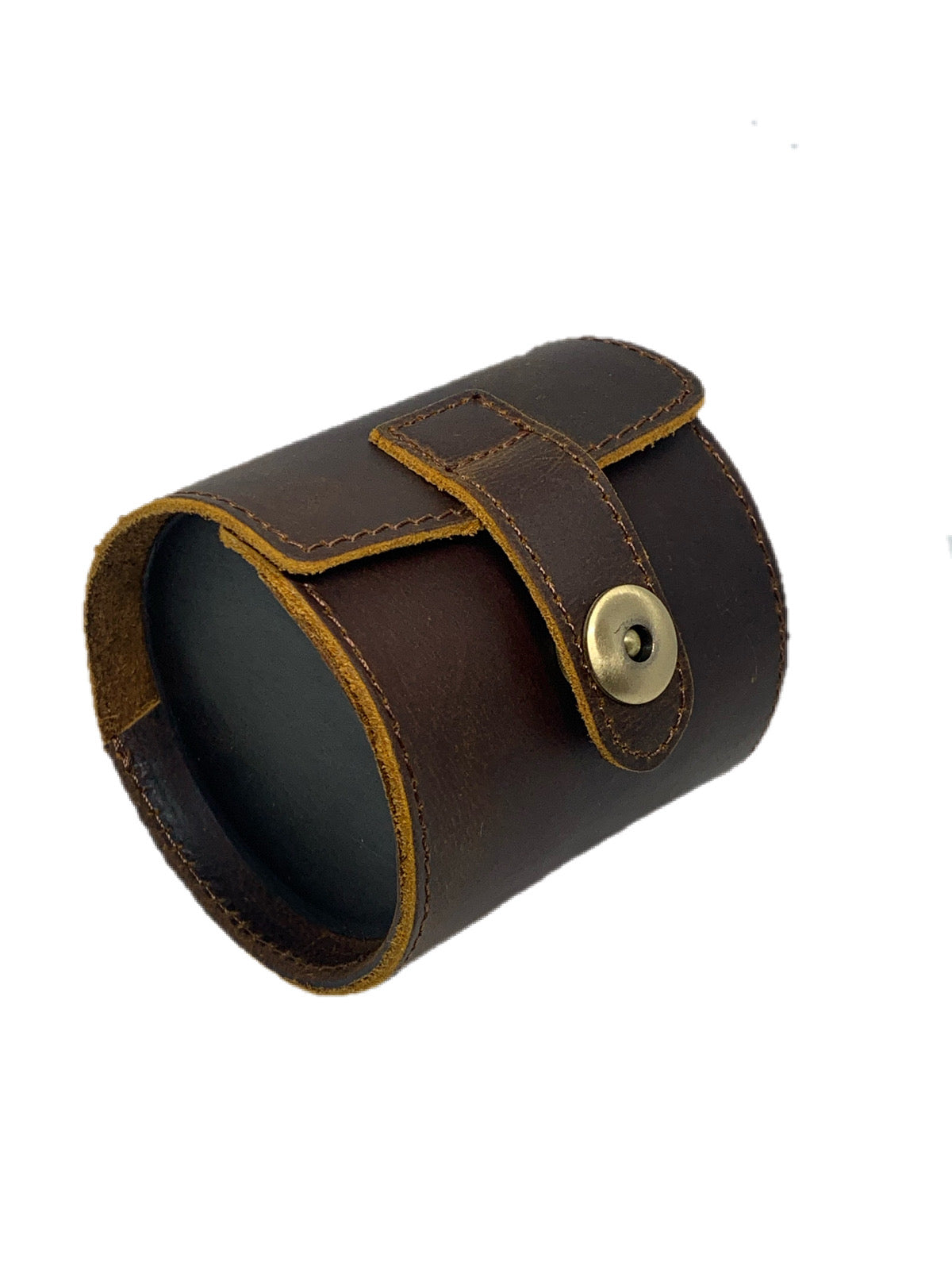 Genuine Leather Watch Roll - Vintage Brown