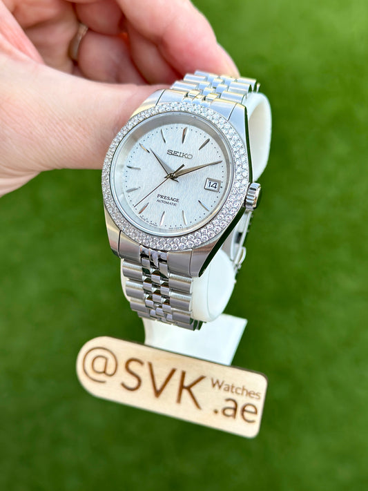 Seiko Presage Icy Winter Mod 40mm (2.7ct Real Diamond Bezel)