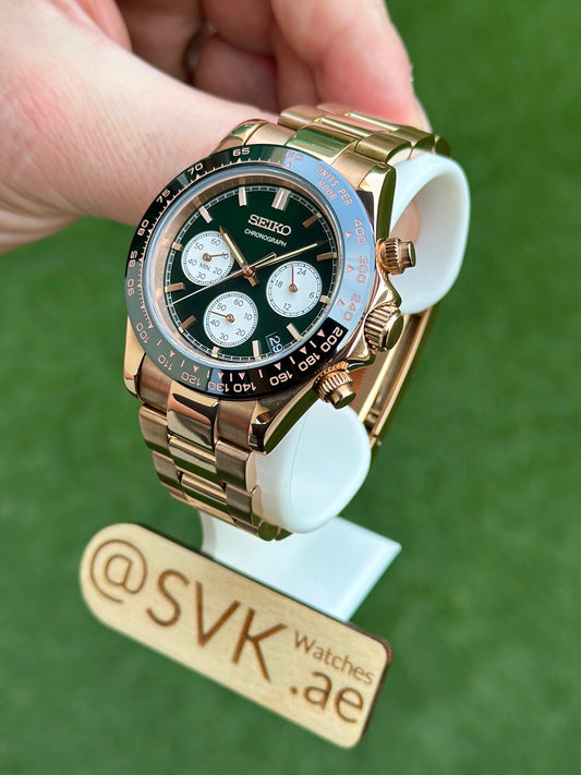 Seiko SSB481 Green & Rose Gold Daytona on Bracelet (Pre-Order)