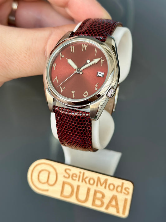 Seiko Deep Red Arabic Dial 37mm