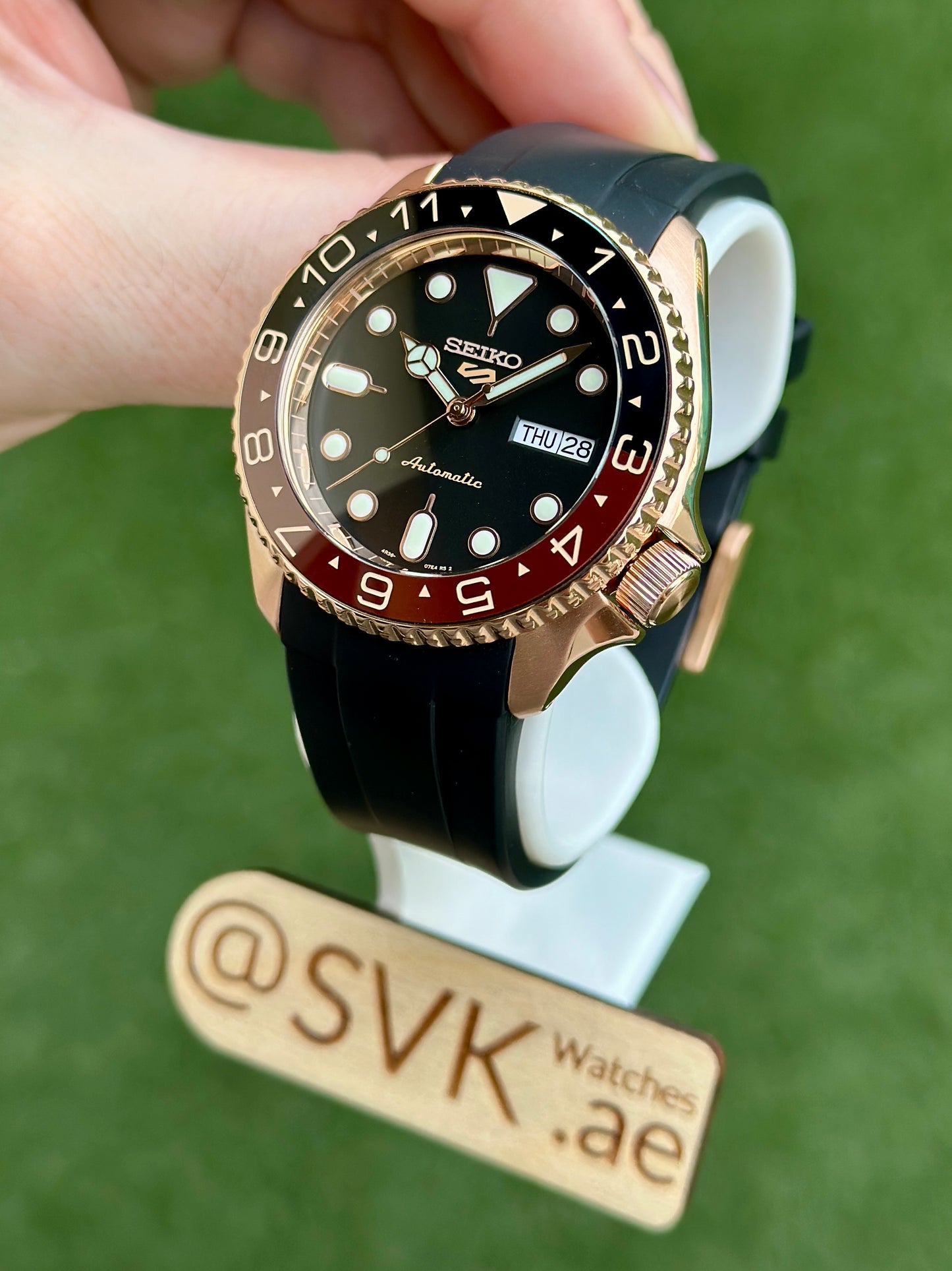 Seiko SRPD76 Rootbeer Rose Gold Mod