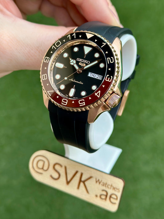 Seiko SRPD76 Rootbeer Rose Gold Mod